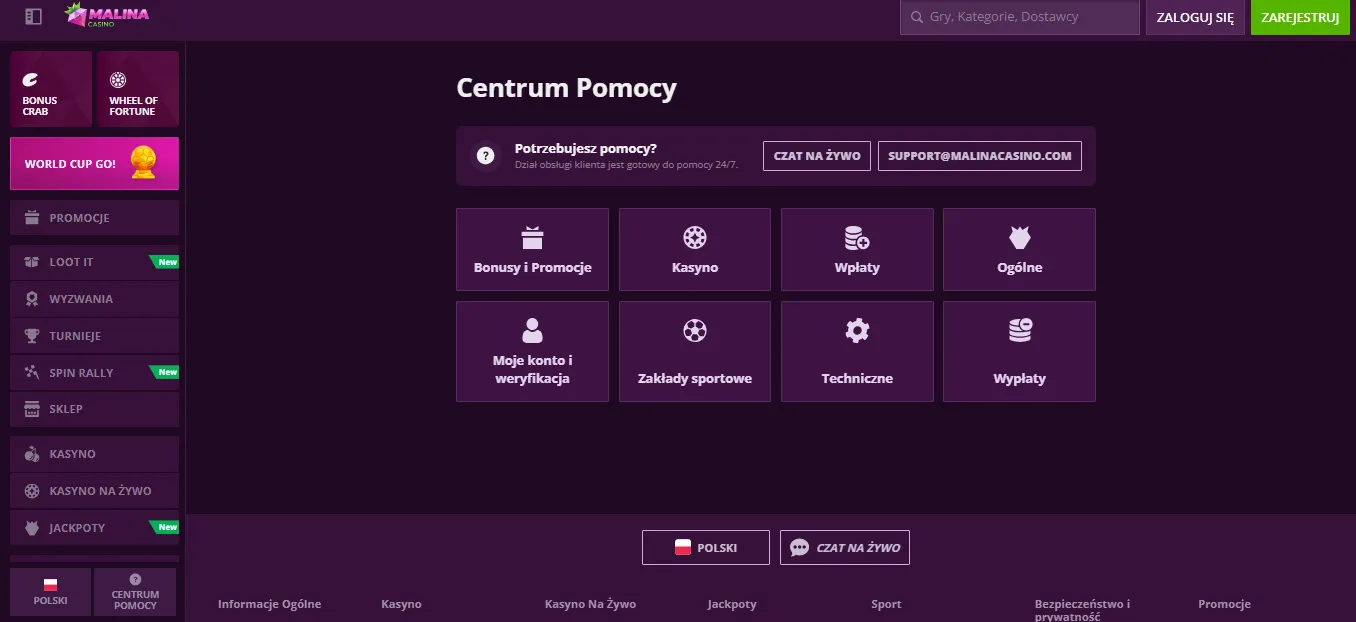Rozwiązanie częstych problemów Malina Casino app